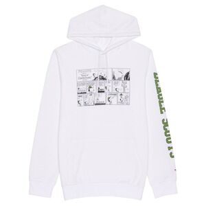 Peanuts Beagle Scouts Comic Strip Fleece Hoodie Womens 2X White Snoopy Boxy NWT